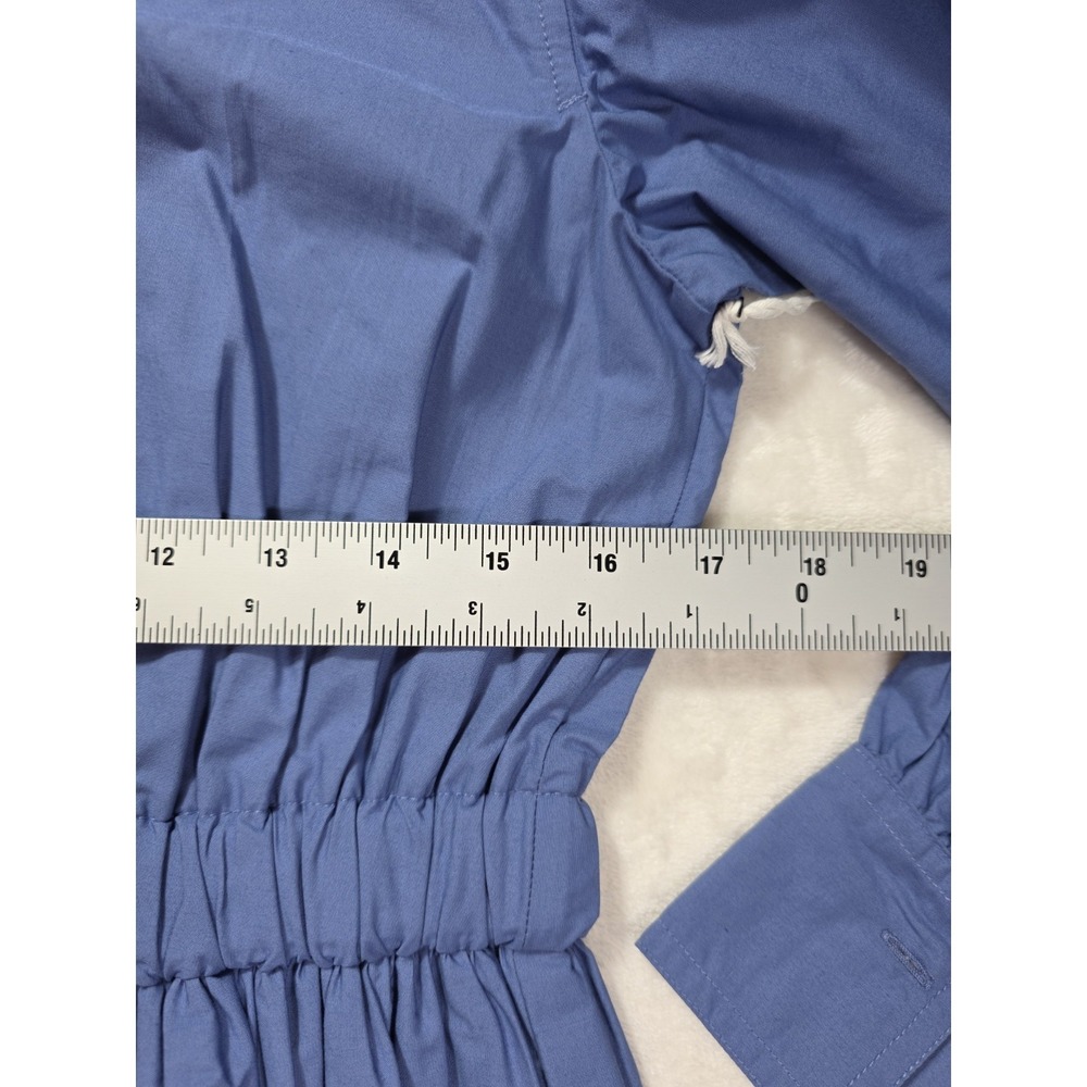 Free Assembly Blue Eyelet Shirt Dress Cotton Midi Button Front S NWT - Picture 8 of 11